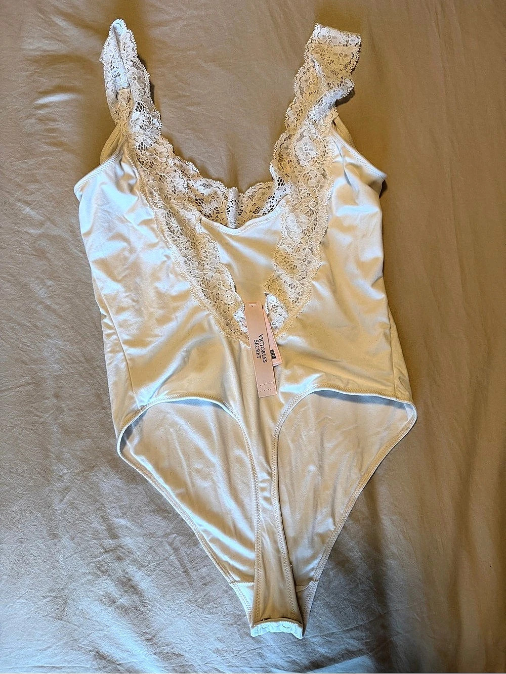 NWT Victoria's Secret White Lace Bodysuit size Small